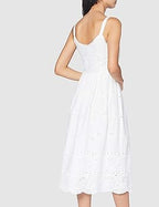 Rich &amp; Royal Women's cotton dress with embroidery, white