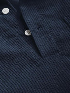 Мъжка кадифена риза с дълъг ръкав ZAFUL, тъмно синя