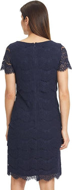 Vera Mont Women's evening dress with lace, dark blue