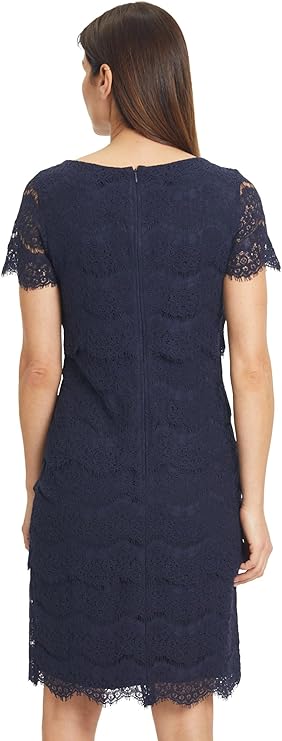 Vera Mont Women's evening dress with lace, dark blue