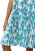Apart Women's flared pleated dress, white with print