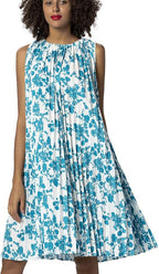 Apart Women's flared pleated dress, white with print