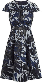 Apart Women's flared jacquard dress, multi-colored