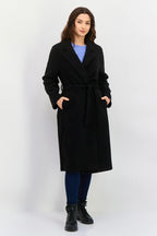 Women's wool coat with cashmere, light brown 