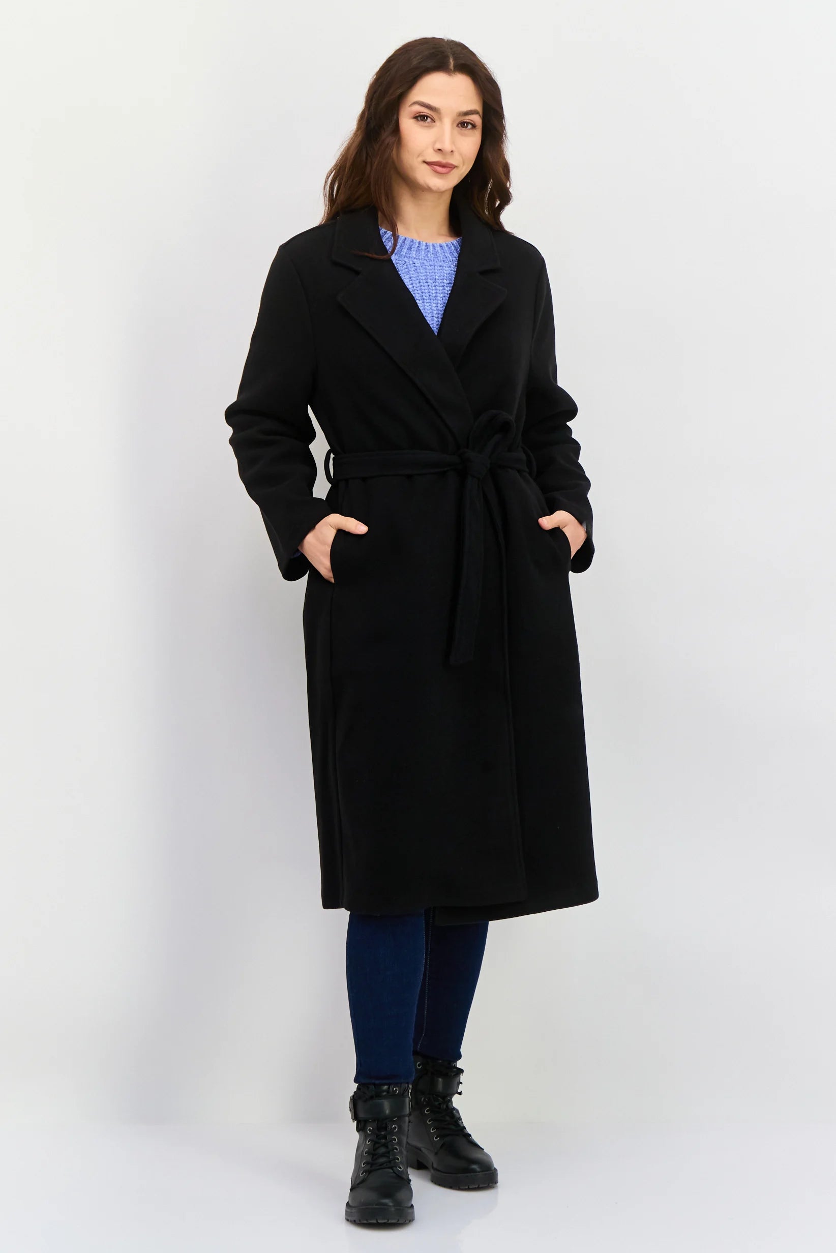 Women's wool coat with cashmere, light brown 