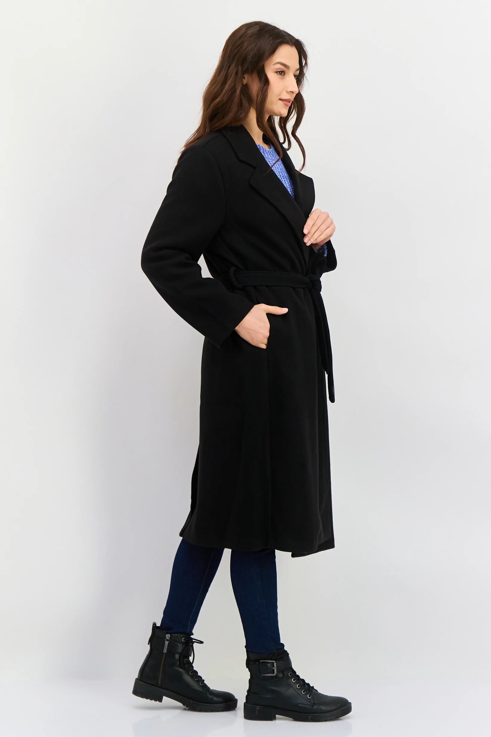 Women's wool coat with cashmere, light brown 