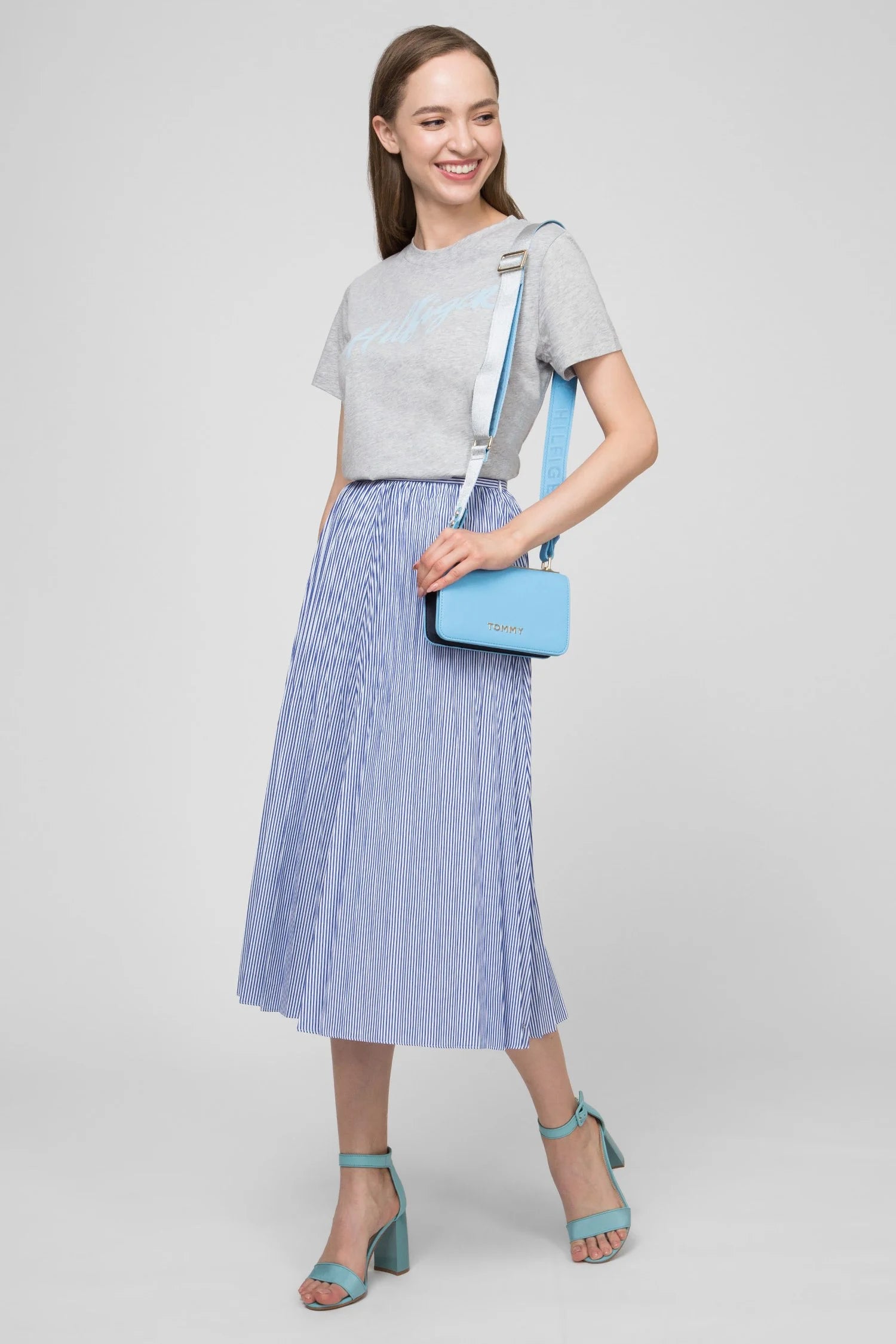 Women's blue pleated skirt Tommy Hilfiger DAISY