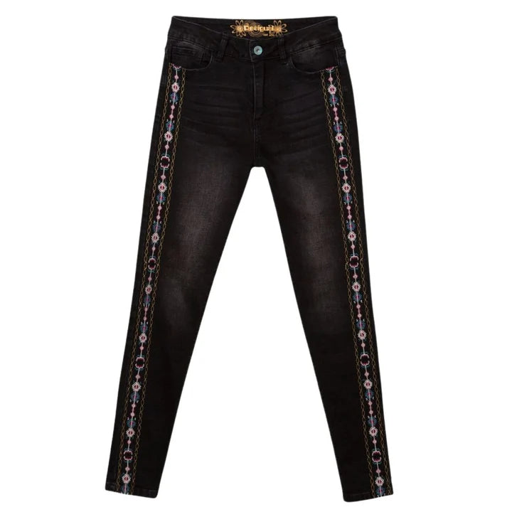 Desigual Olimpia Women's jeans with embroidery, black
