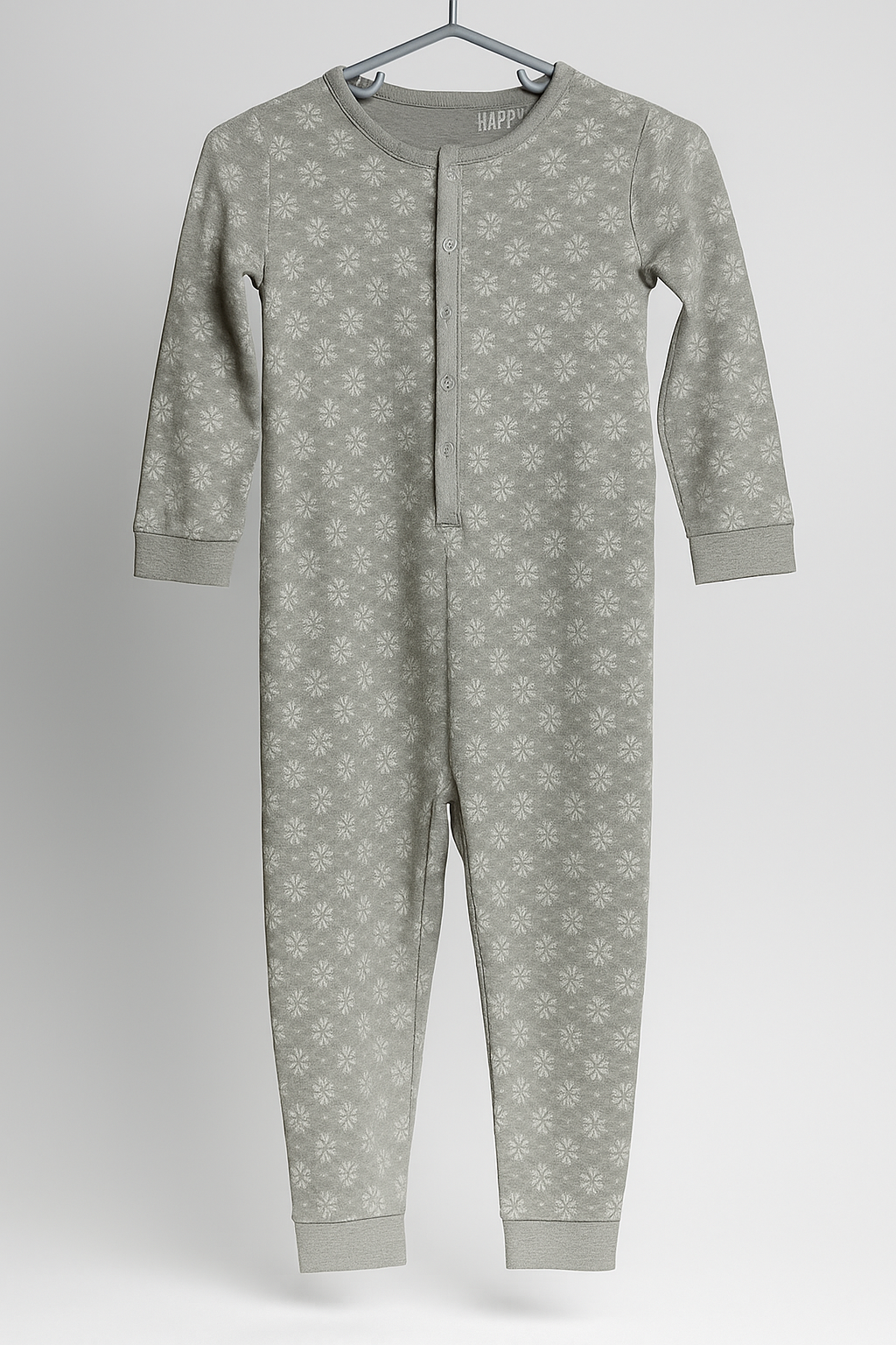Children's cotton one-piece pajamas, gray