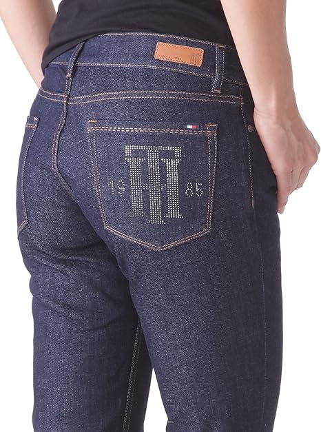 Tommy Hilfiger Women's straight-leg jeans, navy blue