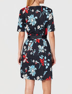 Betty Barclay Women's cotton dress, dark blue with floral print
