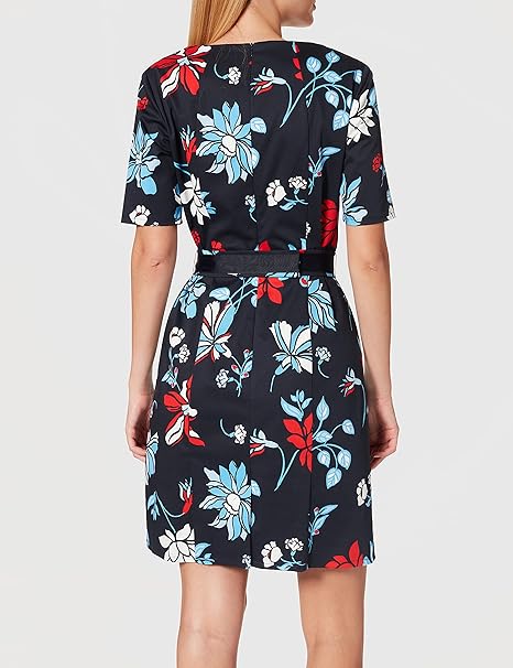 Betty Barclay Women's cotton dress, dark blue with floral print