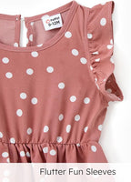 PatPat short-sleeved baby dress, pink with dots
