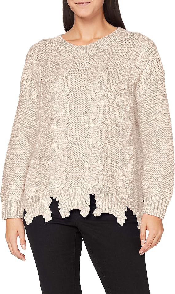 Women's sweater in "destroyed" style with zigzag knit Replay