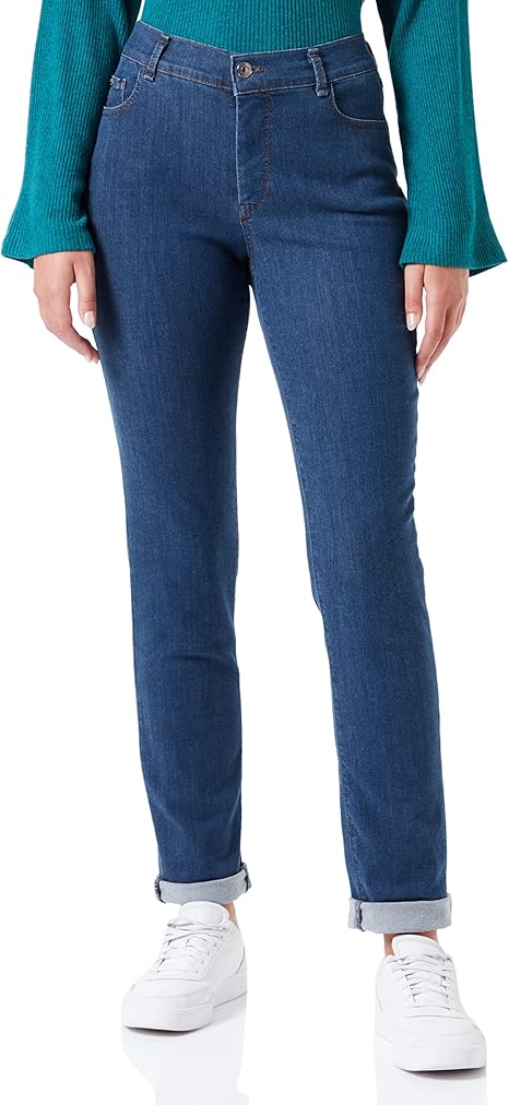 GARDEUR Women's classic straight cotton jeans, blue