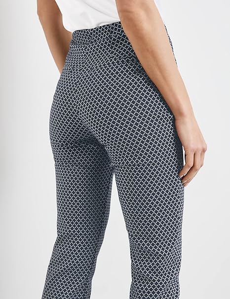 Women's elegant elastic trousers Toni, blue-white