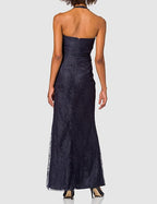 Vera Mont Evening dress with lace, dark blue