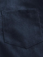 Мъжка кадифена риза с дълъг ръкав ZAFUL, тъмно синя