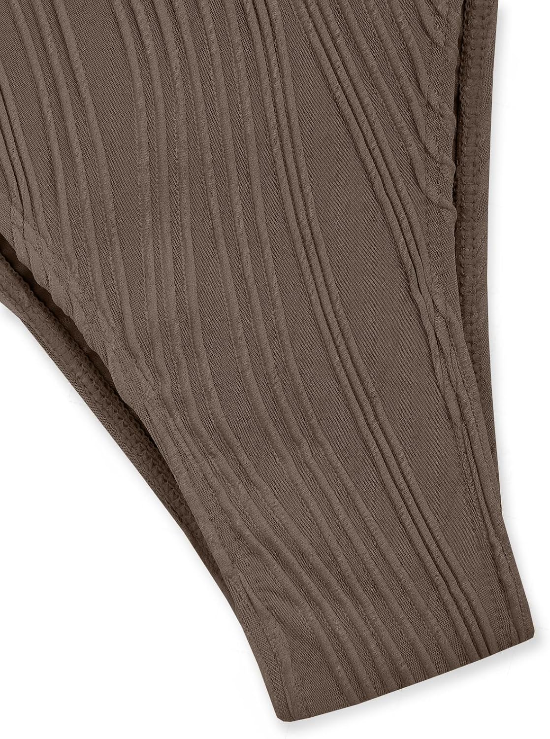 ZAFUL Embossed Swimsuit Bottom, Brown