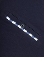 Men's long-sleeved polo shirt with checkered collar STTLZMC