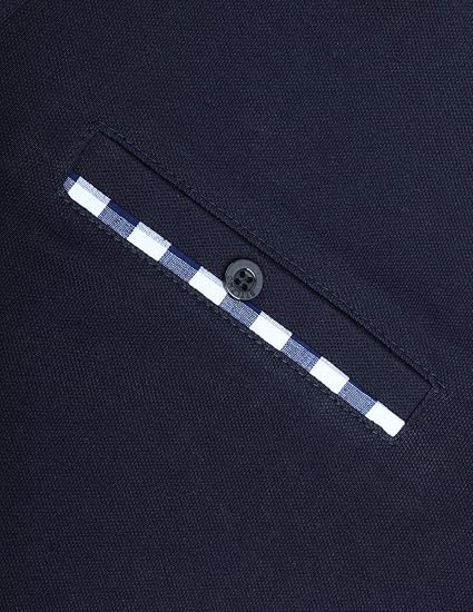Men's long-sleeved polo shirt with checkered collar STTLZMC