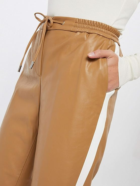 Women's trousers OPUS Manu ST made of eco-leather