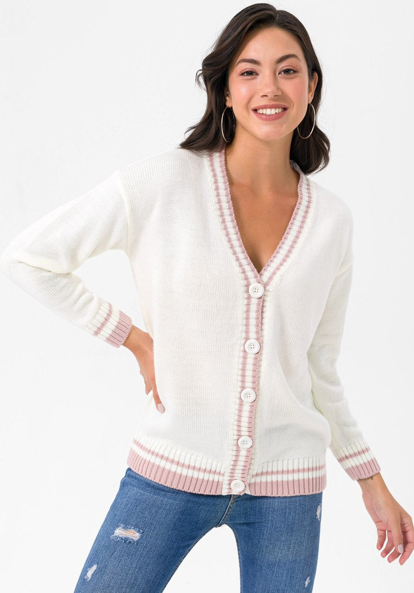 Women's knitted cardigan with V-neck Felix Hardy