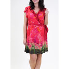 Desigual Women's summer dress Apolonia, red with floral motifs