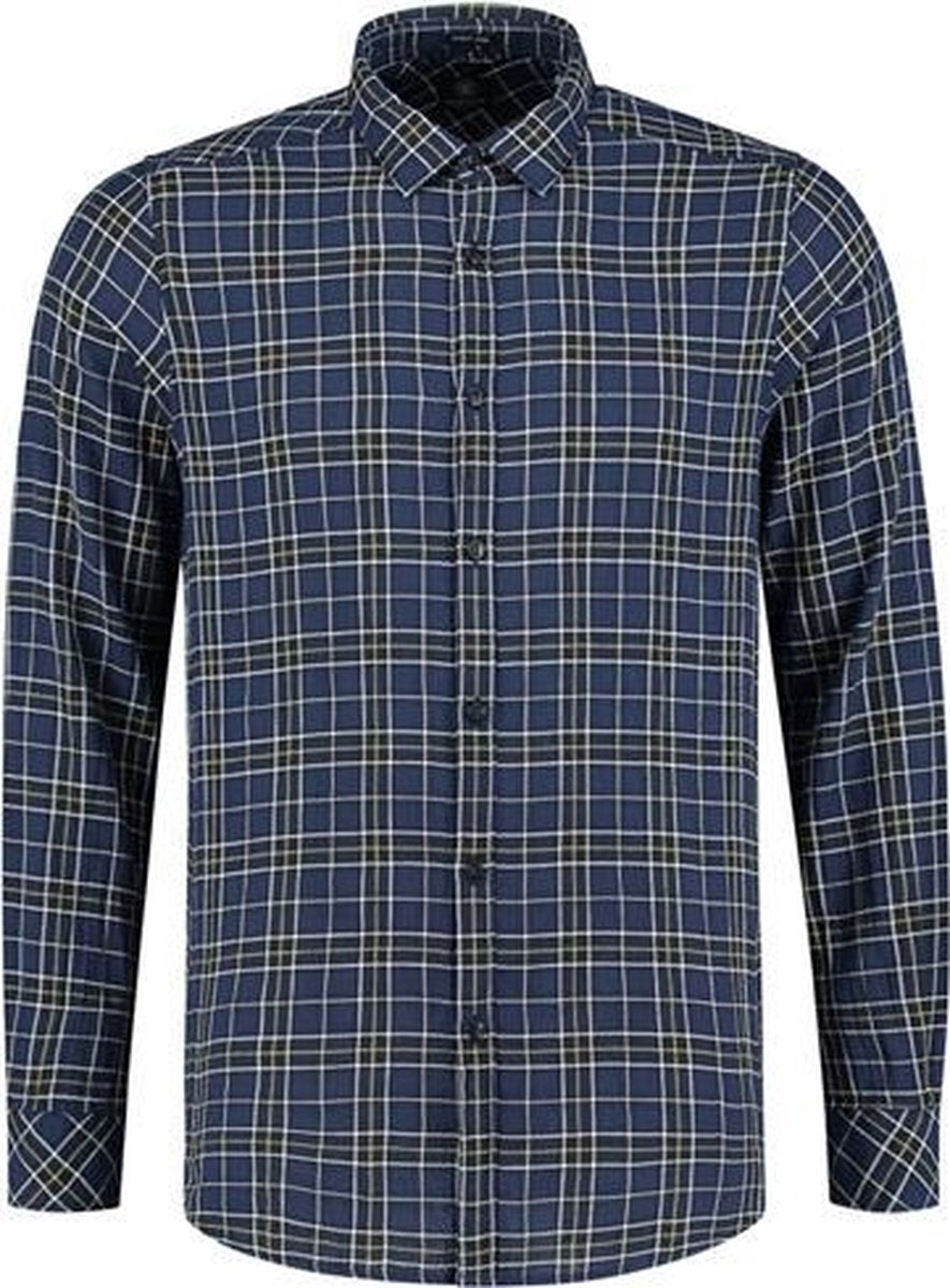 Men's dark blue checkered shirt DSTREZZED