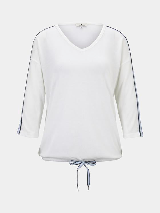 TOM TAILOR Women's blouse with 3/4 length sleeves, white