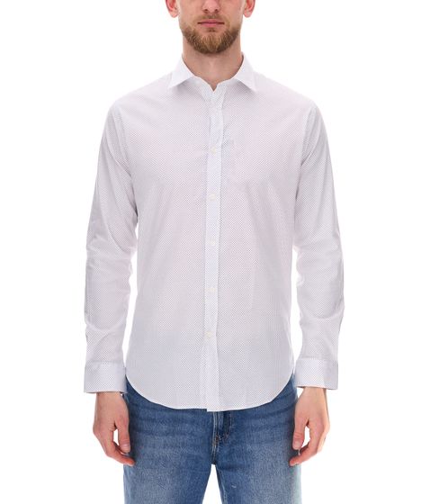 Steffen Klein Men's cotton shirt, white with dots