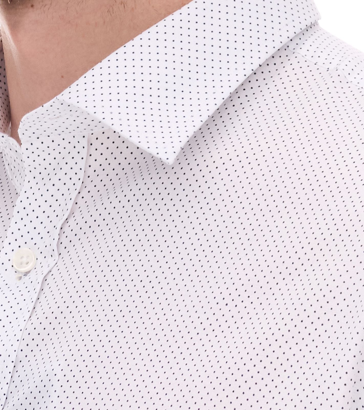 Steffen Klein Men's cotton shirt, white with dots