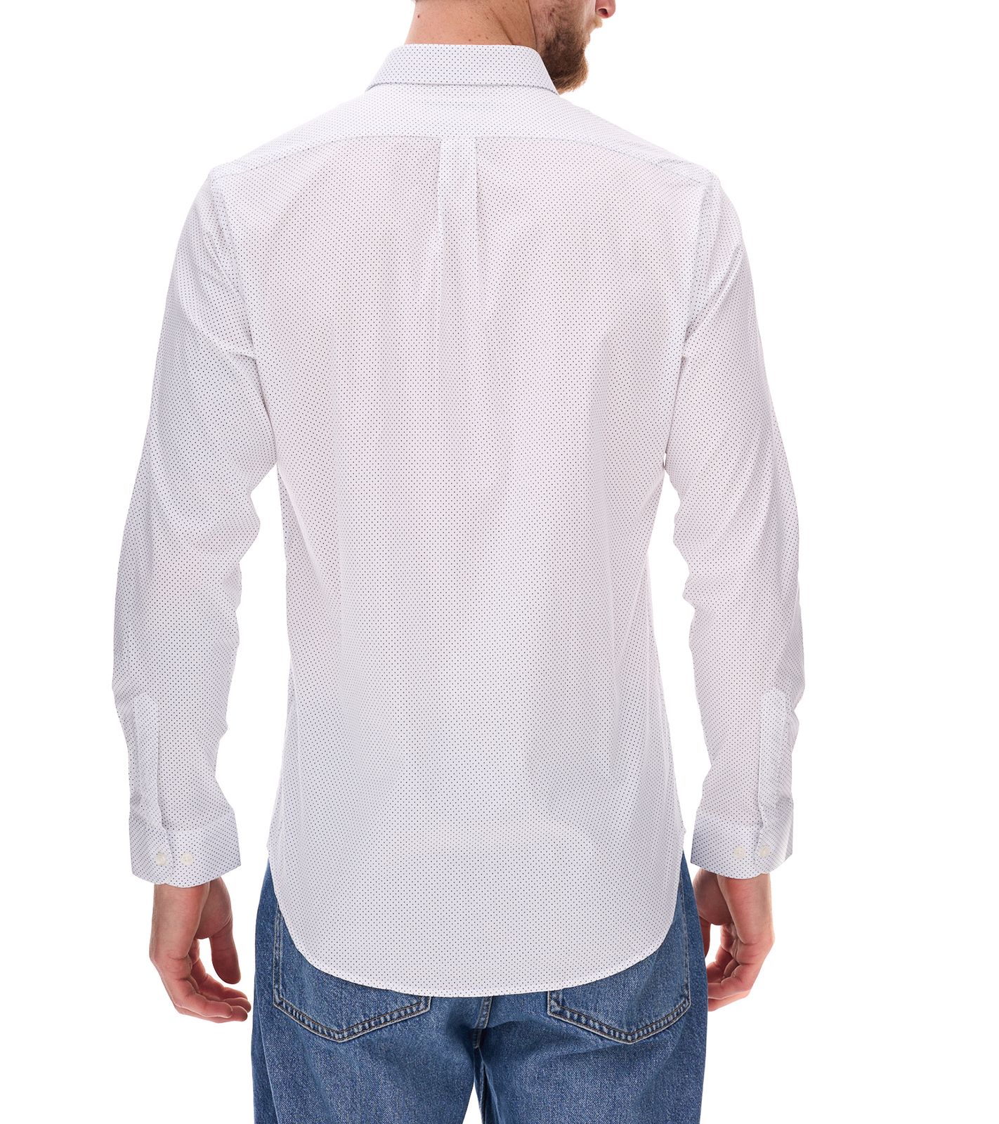 Steffen Klein Men's cotton shirt, white with dots