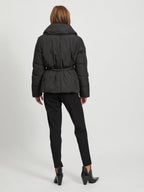 Vila, Women's padded winter jacket with belt, black