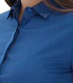 Women's shirt Vestino with pebbles, dark blue