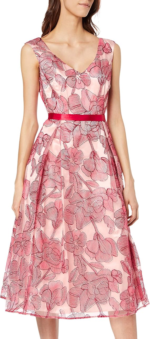 Vera Mont Women's evening handmade dress with floral lace