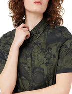 Desigual Women's long dress with short sleeves, green