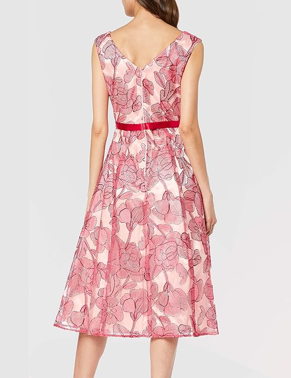 Vera Mont Women's evening handmade dress with floral lace