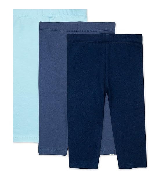 Set of 5 children's elastic cotton leggings 
