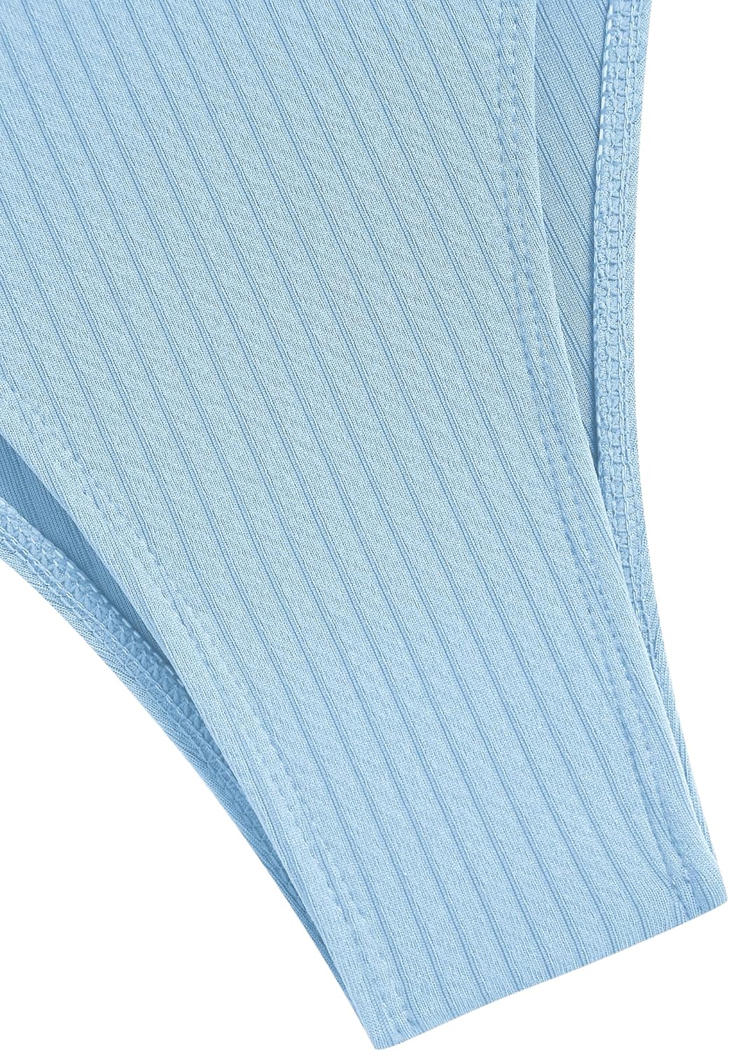 Zaful Two-piece swimsuit, ribbed bustier, light blue