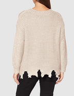 Women's sweater in "destroyed" style with zigzag knit Replay