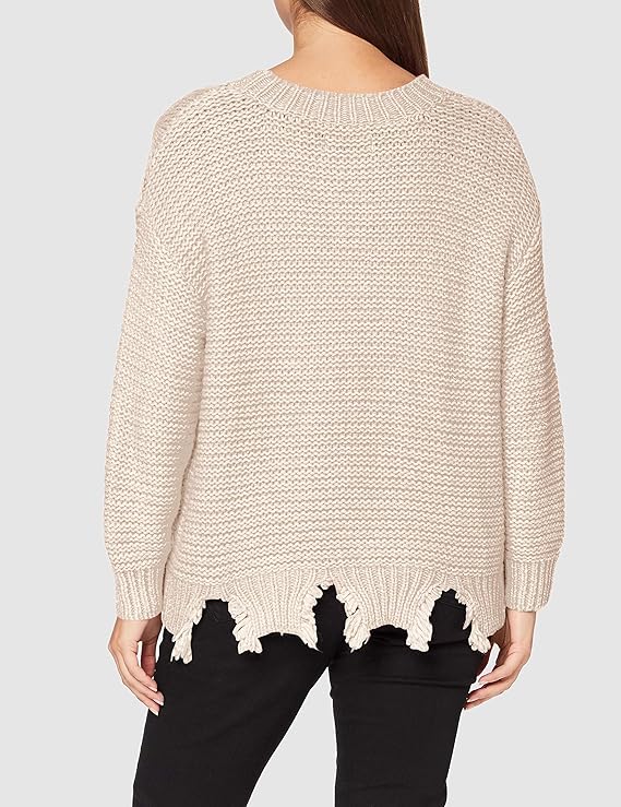 Women's sweater in "destroyed" style with zigzag knit Replay