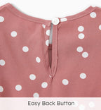 PatPat short-sleeved baby dress, pink with dots