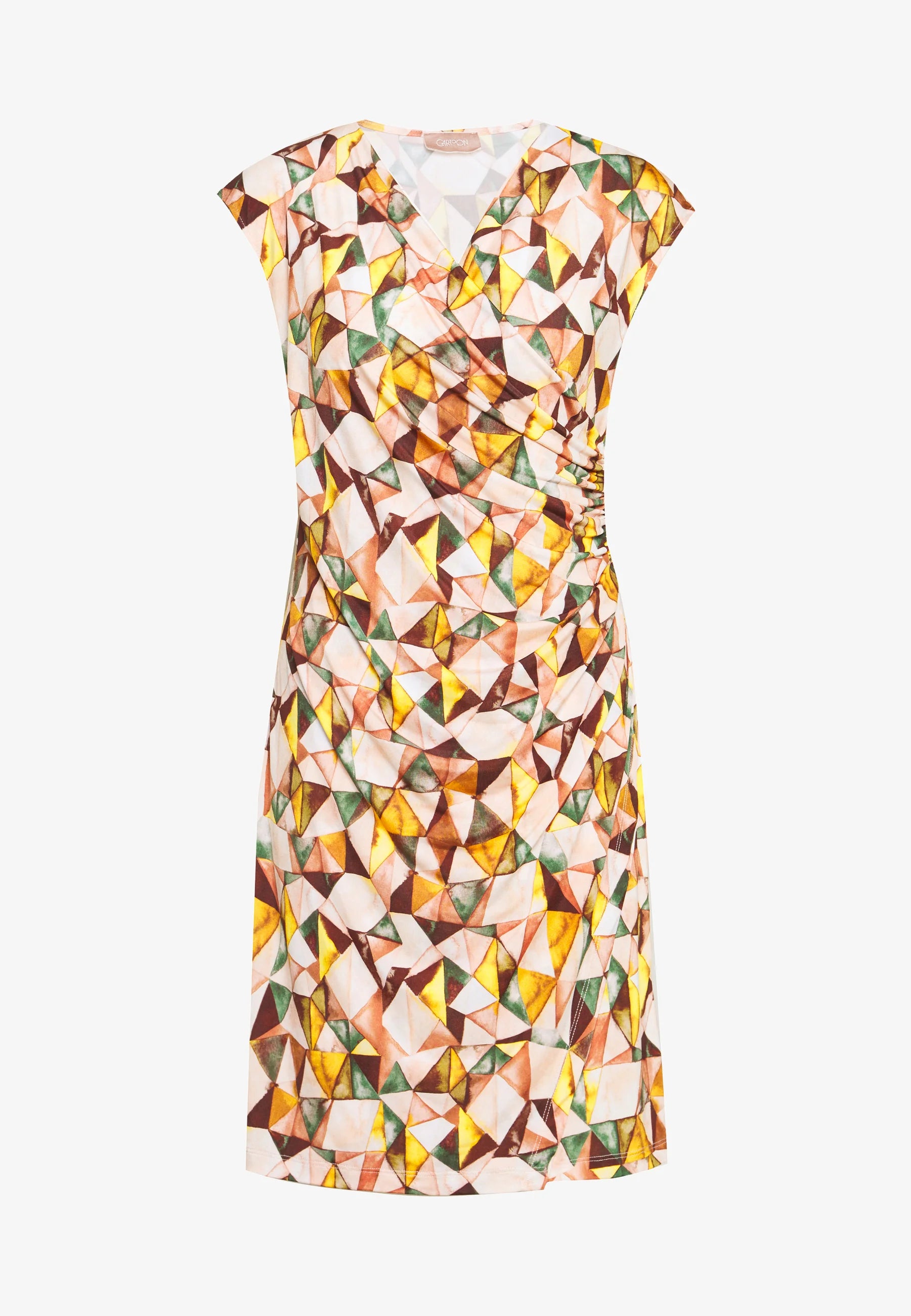 Cartoon Women's dress with colorful geometric print