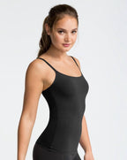 Дамски оформящ памучен потник SPANX, черен