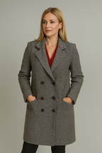 Women's wool coat with cashmere, light brown 
