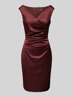 Women's elegant satin dress Vera Mont, burgundy