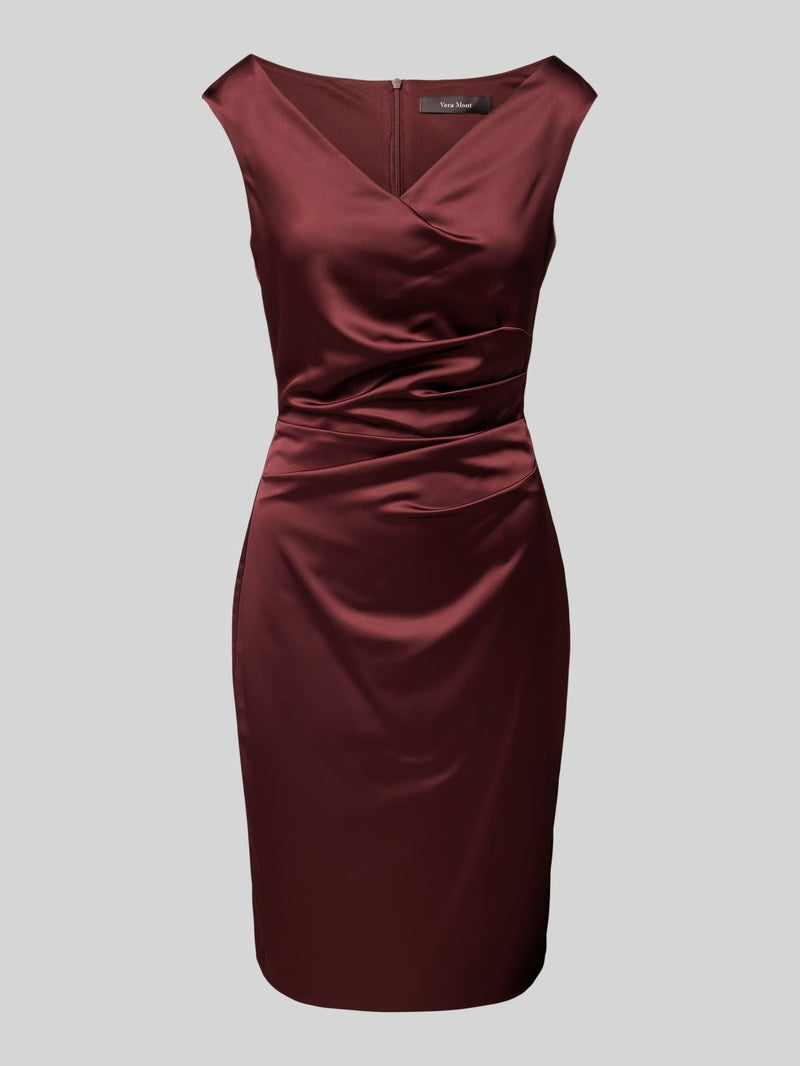 Women's elegant satin dress Vera Mont, burgundy