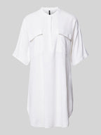 VERO MODA Women's linen tunic with short sleeves, white