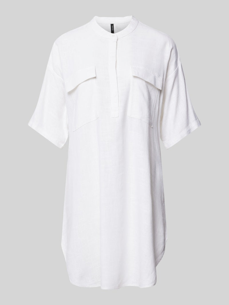 VERO MODA Women's linen tunic with short sleeves, white